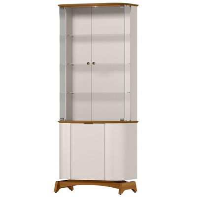 Cristaleira Para Sala de Jantar Bar 3 Portas Verbena N01 Off White Ypê - Lyam Decor