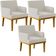Kit 3 Poltronas Decorativas Sala De Estar Recepção Base Mel Beatriz W01 Bouclê Creme - Lyam Decor