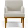 Kit 3 Poltronas Decorativas Sala De Estar Recepção Base Mel Beatriz W01 Bouclê Creme - Lyam Decor