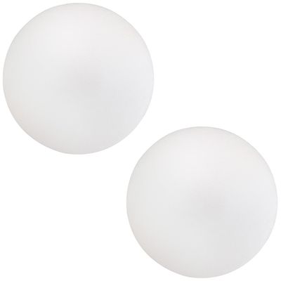 Kit 02 Assentos Redondo Banqueta Cadeira Estofados Poltronas H02 Corino Branco 30 cm - Lyam Decor