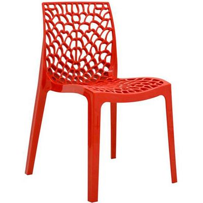 Kit 02 Cadeiras Decorativas Sala de Jantar Gruvyer F03 Vermelho - Lyam Decor