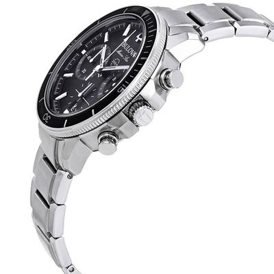 Relógio Bulova Masculino Ref:96b272 Cronógrafo Prateado Marine Star