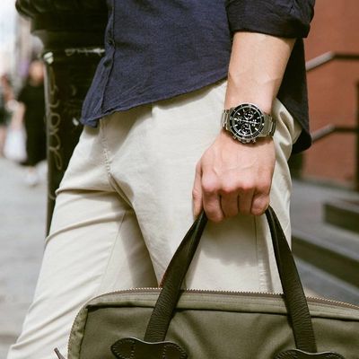 Relógio Bulova Masculino Ref:96b272 Cronógrafo Prateado Marine Star