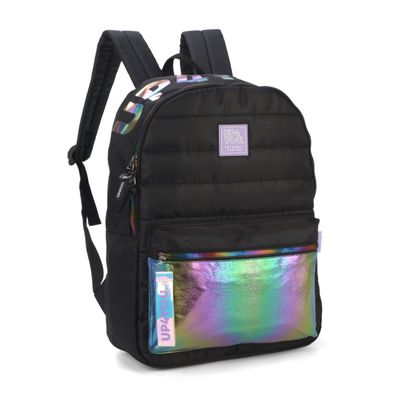 Mochila Holográfica Preta Larissa Manoela Up4you - Luxcel