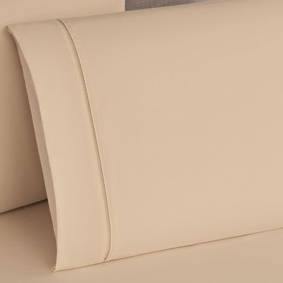 Jogo Cama Lençol Home Basic Casal 180 Fios c/ Ponto Palito 3 Peças - Cáqui