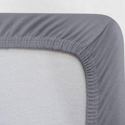 Jogo de Cama Buettner King Malha 100% Algodao Liso 3 Peças Image Cinza