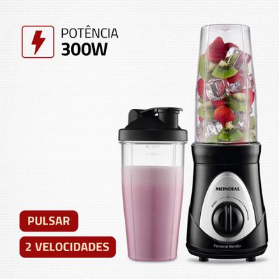 Personal Blender Mondial Preto e Prata 300W DG-01 110