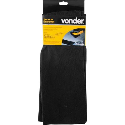 Toalha 30X40Cm 200Gsm Microfibra Preta 5Pc Vonder