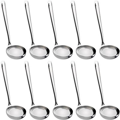 Conjunto 10 Conchas de Feijão Aço Inox Molhos Sopas Restaurantes Cozinhas Profissionais Taumer