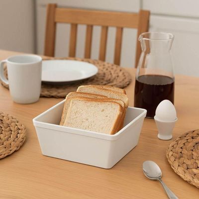 Jogo 12 Travessas Retangulares 1,4L Plástico Branco Saladeira Coza Uno Servir Buffet Restaurante