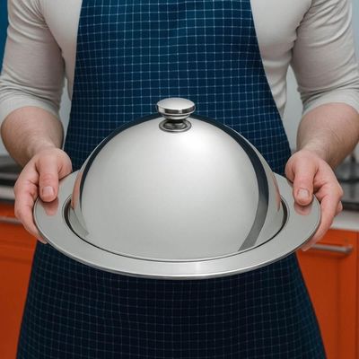 Kit 4 Cloches Tramontina Aço Inox 24,5cm Restaurantes Hóteis Eventos Cúpula Pratos Quentes