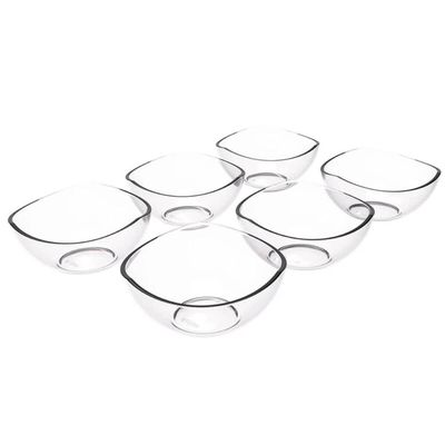 Jogo de Sobremesa 7 Peças Tigelas Bowl Transparente Plástico Crippa