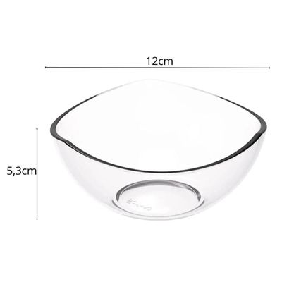 Conjunto 6 Potes de Sobremesa 265ml Tigela Redonda 2,3L Plástico Transparente Doces Saladas