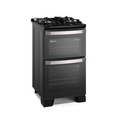 Fogão 4 bocas Electrolux Preto Experience Mesa vidro, 2 Fornos e Tripla Chama (FE4DP) 127V