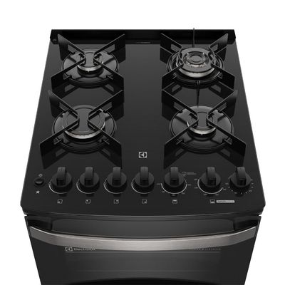 Fogão 4 bocas Electrolux Preto Experience Mesa vidro, 2 Fornos e Tripla Chama (FE4DP) 127V