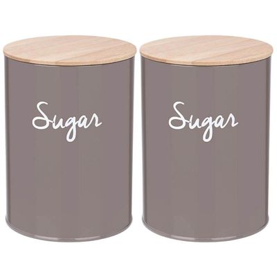 Kit 2 Latas Porta Mantimentos Pote Hermético para Açúcar com Tampa Bambu Haus Concept Sugar
