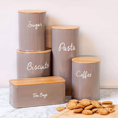 Kit 2 Latas Porta Mantimentos Pote Hermético para Açúcar com Tampa Bambu Haus Concept Sugar