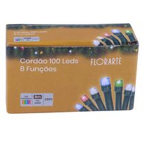 Cordão 100 LEDs Fio Verde com 8 Funções 220V Colorido 8m D&A