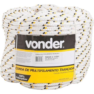 Corda Multifilamento Trançada 8,0mm 3,3kg 110 Metros Branca-