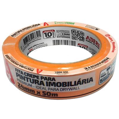 Fita Crepe Laranja 50m 24mm Para Pintura Imobiliária - 00400100251 - Adere