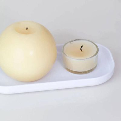 Kit 6 Bandejas Decorativas 16x8cm Dual Branca Oval Plástica Ou Buffet Eventos