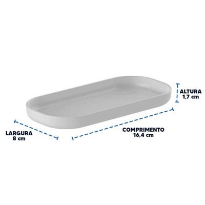 Kit 6 Bandejas Decorativas 16x8cm Dual Branca Oval Plástica Ou Buffet Eventos