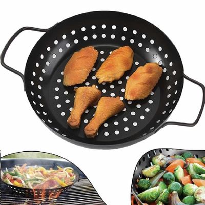 Panela Churrasqueira Fritadeira Grelha Antiaderente Cesto Churrasco Legumes Camarao Peixe Grelhado