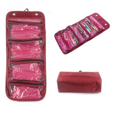 Bolsa Viagem Dobravel Frasqueira Necessaire Bolsinha 4 Divisorias Bolsos Organizador Maquiagem