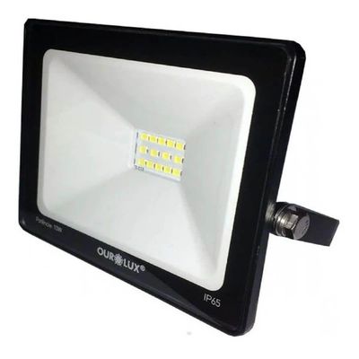 Projetor Superled Slim Preto Bivolt De 20 Watts E 6500k - 03261b - Ourolux