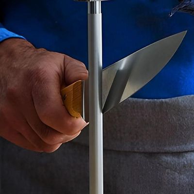 Kit 3 Facas Chaira Inox Culinária Resistente Madeira