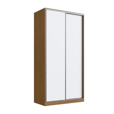 Guarda Roupa 2 Portas de Correr Freijó Natural Branco 120x59,8x235cm Emovell