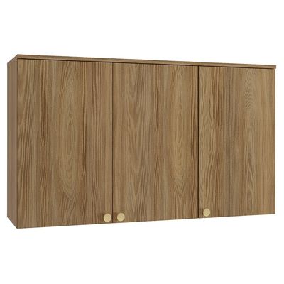 Armário Aéreo Kappesberg Botanic 120cm com LED 3 Portas MDP M634 Nogueira