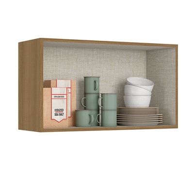 Armário Aéreo Basculante Leticia 80cm 1 Porta THB Nature/Offwhite