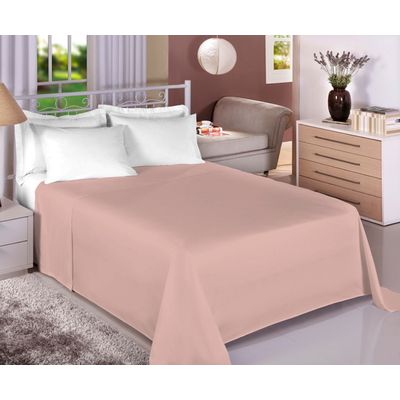 Lencol Avulso King Sem Elastico Algodão Liso Estamparia Rosa Antigo