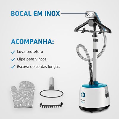 Passadeira a Vapor Vip Care Mondial Branco e Azul 1800W VP-07 127V