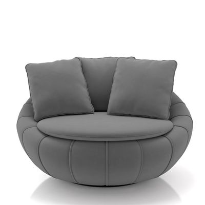 Kit 2 Poltronas Giratória Sala de Estar com Almofadas Afrodite Cinza Escuro Veludo G45 - Gran Belo