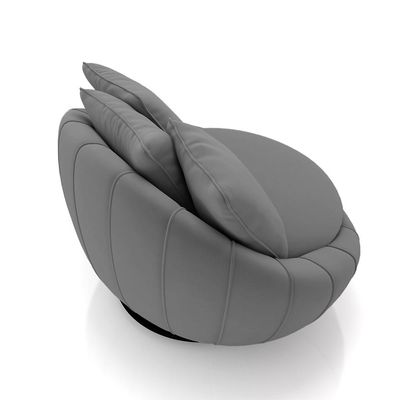 Kit 2 Poltronas Giratória Sala de Estar com Almofadas Afrodite Cinza Escuro Veludo G45 - Gran Belo