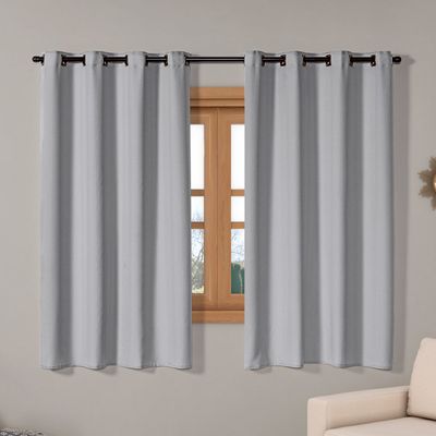 Cortina Isa Varão Tecido Oxford 2,80m x 1,60m p/ Janela Sala Quarto - Cinza