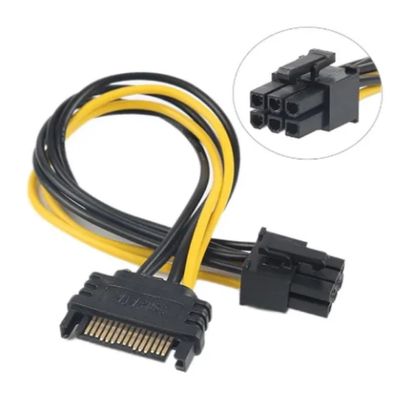 Cabo Adaptador Energia Sata X 6 Pinos Placa De Vídeo Molex