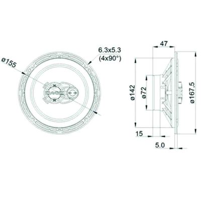 Kit Bravox Alto Falante 6" Triaxial 100W Linha X B3X60X Par