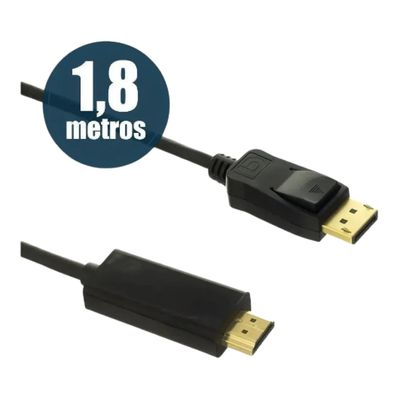 Cabo Displayport Para Hdmi / Dp Para Hdmi 1.8metros JC-CB-DMI18