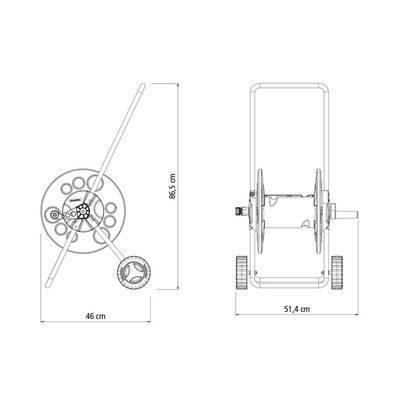 Enrolador de Mangueira Com Rodinhas Até 55m 1/2 Tramontina