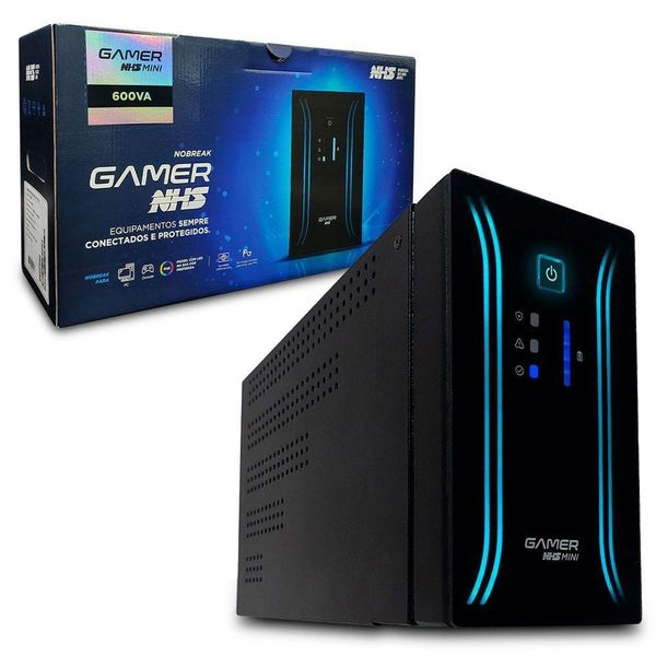 Nobreak Gamer Nhs Mini Senoidal, 600va, Ent. Bivolt, Saída 120v, 6 Tomadas, Rj-45-usb - 91.g0.006000