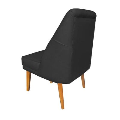 Cadeira Para Sala De Jantar Escritório Estofada Berlim Retro Suede Preto Eli Móveis E Decoração
