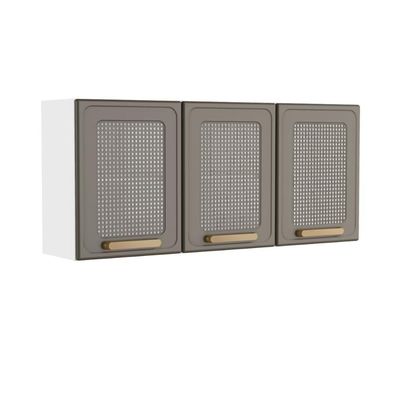Armário Aéreo Cozinha Em Aço 120cm 3 Ptas Essência Bertolini - Pecan Pecan