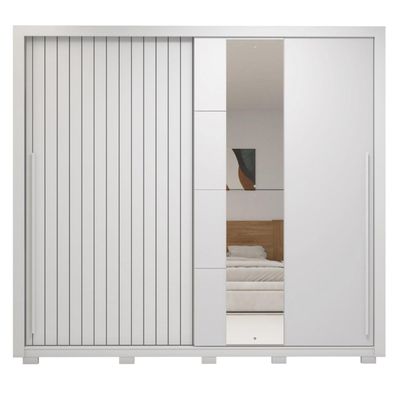 Guarda Roupa Casal 2 Portas 4 Gavetas Romanus Branco Caemmun