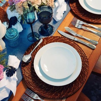 Aparelho de Jantar 24 Peças Tramontina Shopia Porcelana Branca Mesa Posta Jantar Almoço Sobremesa