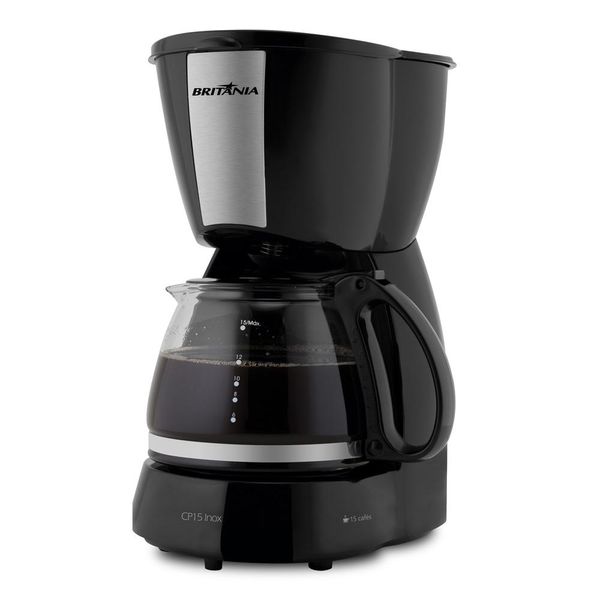 Cafeteira Elétrica 15 Xícaras Britânia CP15 Preta com Prata 220V 220V