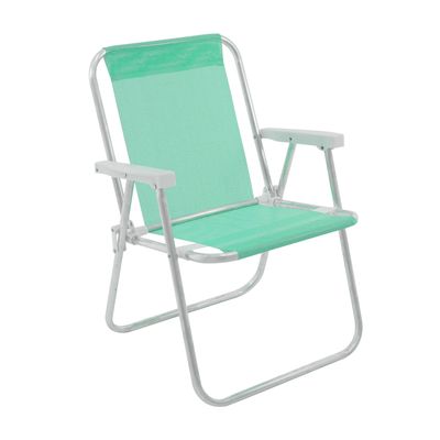 Cadeira de Praia Alta Mormaii Lazy em Alumínio Verde Bel Único
