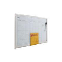 Quadro Magnético Branco Le Planejamento Mensal com 2 Ímã e Marcador 40x60cm